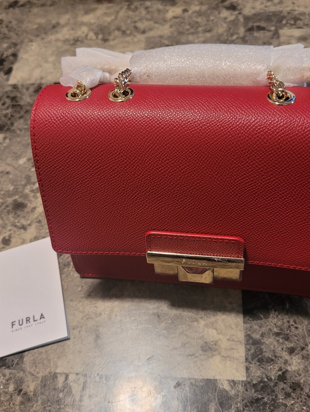BRAND NEW WITH TAGS FURLA FUCHSIA LEATHER CROSSBODY BAG